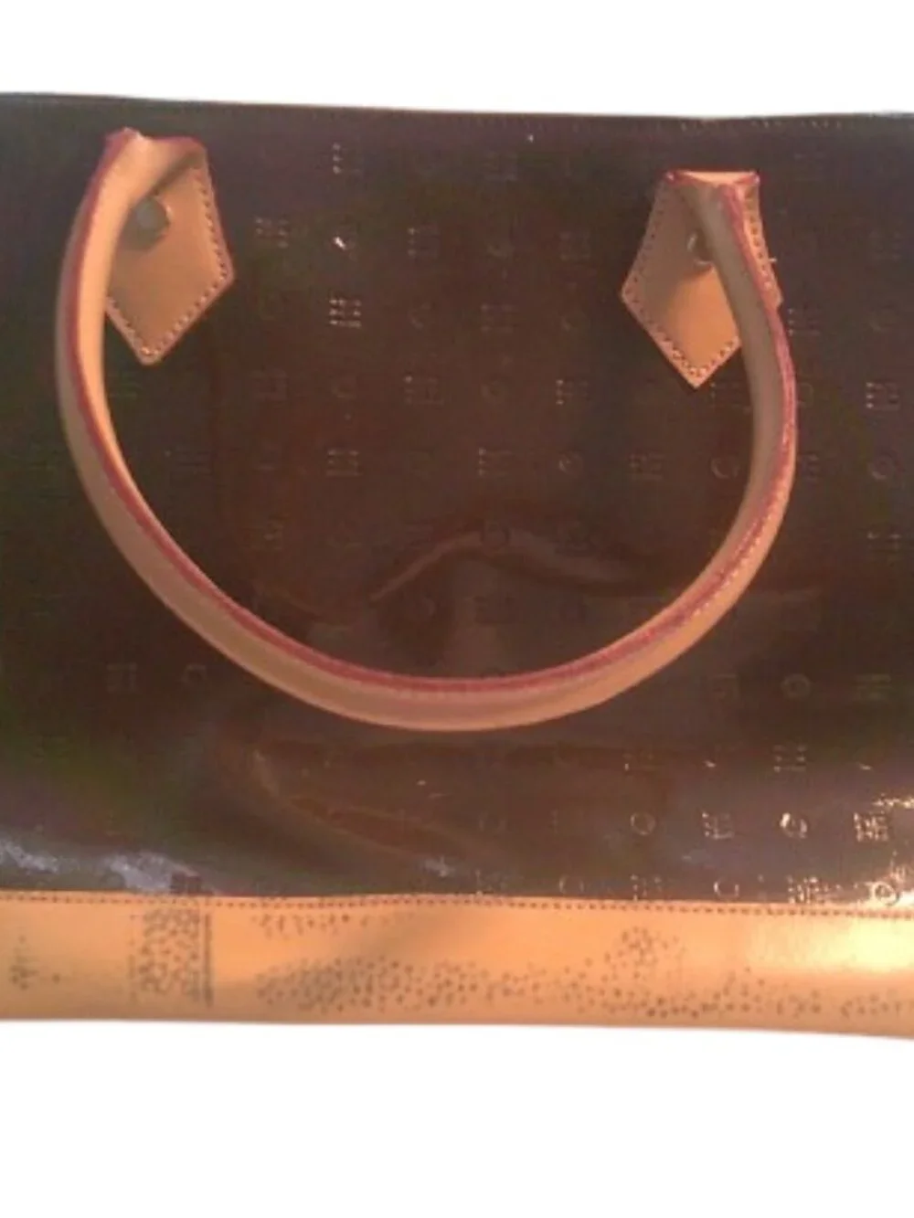 ARCADIA Italian Designer Burgundy Luxury Patent Leather Top Handle Purse
